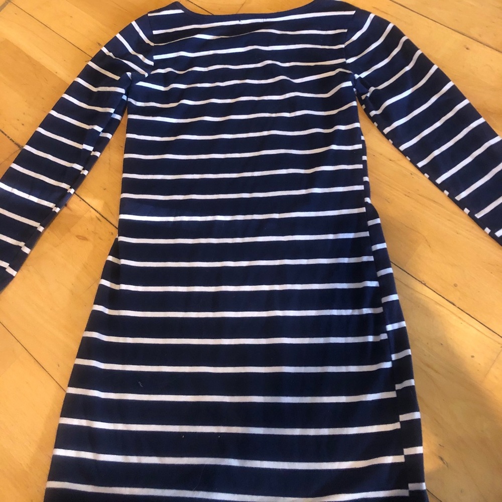 old blue and white striped dress shirt